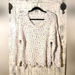 Miracle Confetti Distressed Sweater M/L